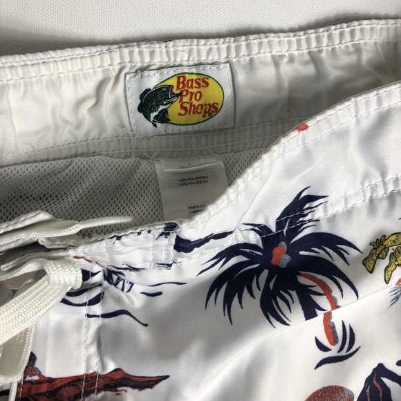 Bass Pro Shops Men's Hawaiian Beach Themed Swim Trunks Size Large Waist‎ 38 - Picture 3 of 4